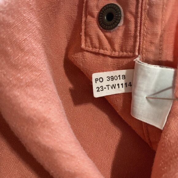 TOMMY BAHAMA Pants Linen Blend Convertible Cropped Wide Leg Womens 14 Coral - Picture 13 of 13